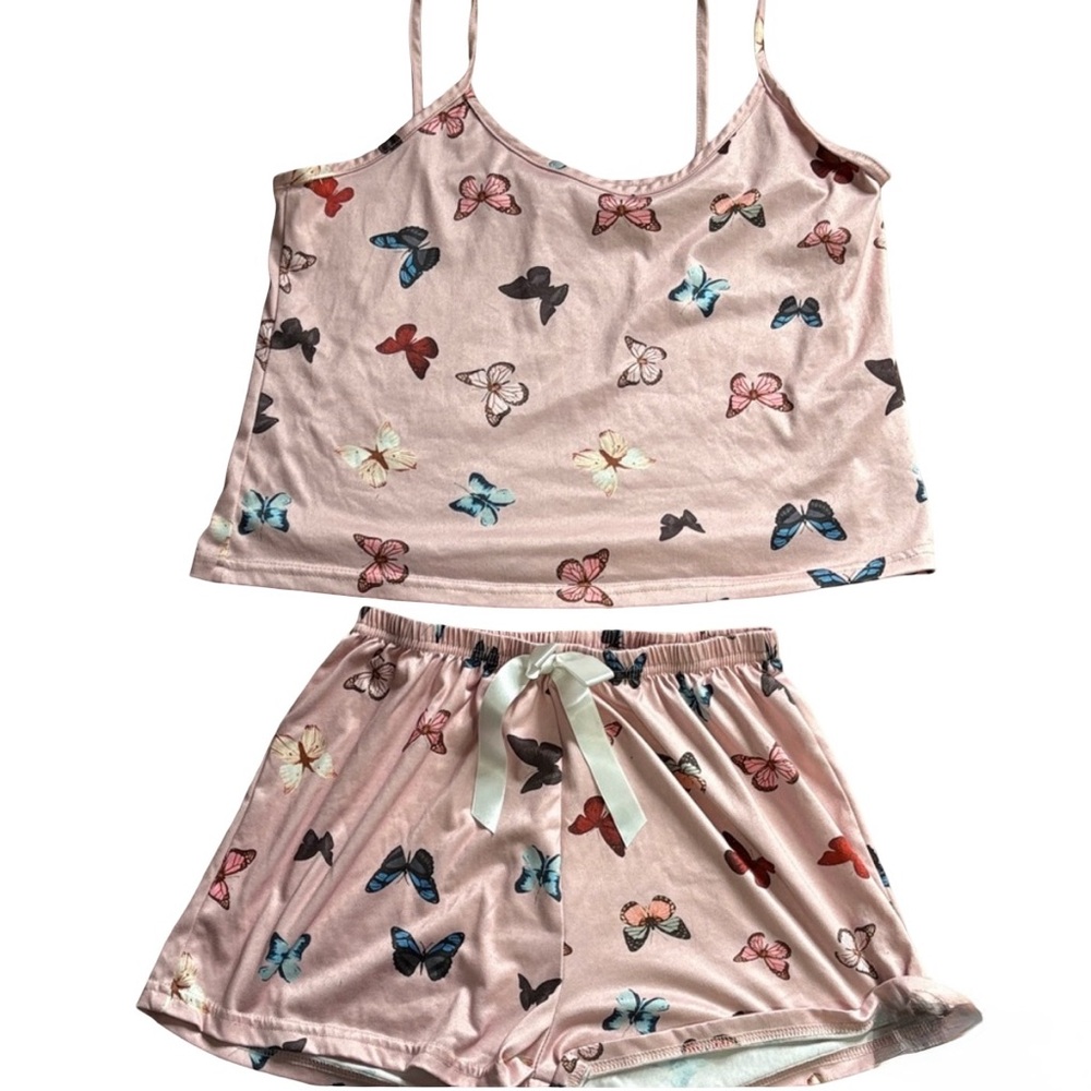 Butterfly Print Pink Sleepwear Set